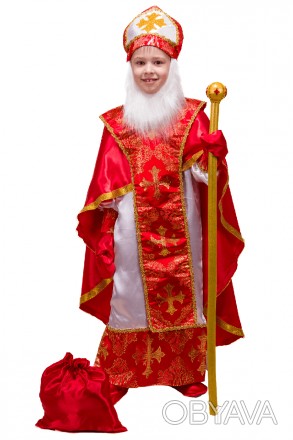  Карнавальний костюм Св.Миколай №1 KA-50279 Основна тканина: атлас; Оздоблювальн. . фото 1