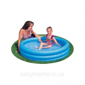 
	Місткий надувний басейн Кристал круглої форми з ненадувним дном. М'який, безпе. . фото 5
