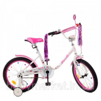 
Дитячий двоколісний велосипед Profi Y1885 Flower (white/pink) - пошкоджена коро. . фото 2
