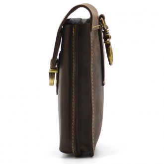 Кожаная сумка чехол на пояс коричневая TARWA RC-2092-3md, на ремень, из натураль. . фото 5