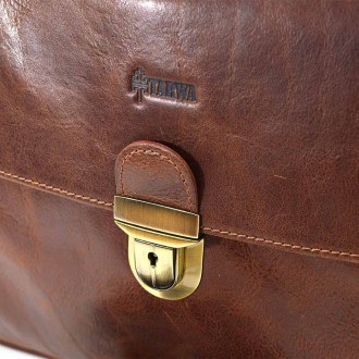 Кожаный мужской портфель на два отделения TARWA GB-2067-4lx. . фото 6