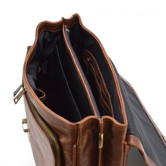 Кожаный мужской портфель на два отделения TARWA GB-2067-4lx. . фото 3