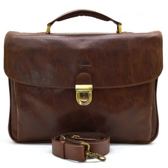 Кожаный мужской портфель на два отделения TARWA GB-2067-4lx. . фото 10