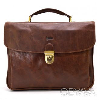 Кожаный мужской портфель на два отделения TARWA GB-2067-4lx. . фото 1