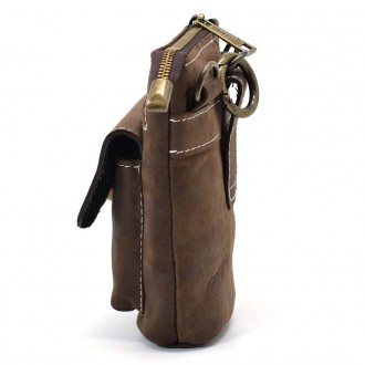 Маленькая мужская сумка на пояс, через плечо, на джинсы коричневого цвета TARWA . . фото 5