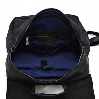 Сумка рюкзак для ноутбука из канвас TARWA RAG-3420-3md серая с черным с ручкой. . . фото 8