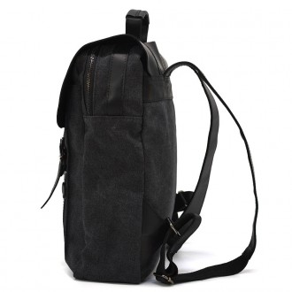 Сумка рюкзак для ноутбука из канвас TARWA RAG-3420-3md серая с черным с ручкой. . . фото 5