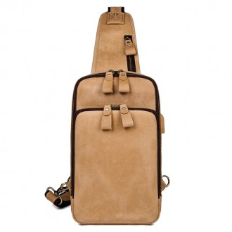 Маленький рюкзак на одно плечо, рюкзак-слинг JD4024B, в красивом песочном цвете,. . фото 3