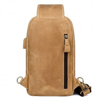 Маленький рюкзак на одно плечо, рюкзак-слинг JD4024B, в красивом песочном цвете,. . фото 4