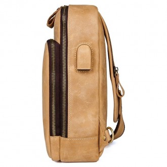 Маленький рюкзак на одно плечо, рюкзак-слинг JD4024B, в красивом песочном цвете,. . фото 5