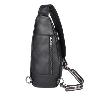 Мужская сумка уникального дизайна JD4022A из натуральной кожи. Цвет-черный. Вмес. . фото 3