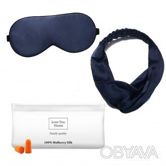 
Набор : шелковая маска +шелковая повязка для волос +набор берушей для сна + удо. . фото 1