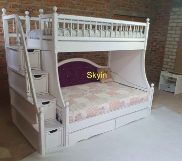 Пропонуємо двоярусне ліжко Скарлет у Бароко стилі.
На фото габаритні розміри лі. . фото 6