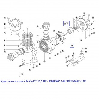 Крильчатка насоса KAN/KT 12.5 HP-RBH0007.24R/RPUM0013.27R.. . фото 3