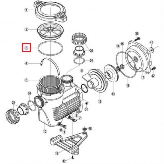 Ущільнююче кільце кришки префільтра насоса Hayward K-FLO (RPUM0003.09R).. . фото 3