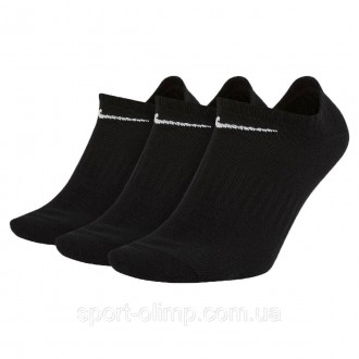 Носки NIKE Everyday Lightweight No Show 3-pack black — SX7678-010. Якісні шкарпе. . фото 2