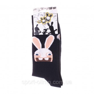 Шкарпетки Rabbids Invasion Rabbit Rabbit Head Rabbit 1-pack black — 93153261-5 з. . фото 4