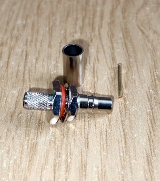 Разъем коннектор QMA-female (гнездо, мама) под кабель RG-58U RG400 RG142, Crimp . . фото 3