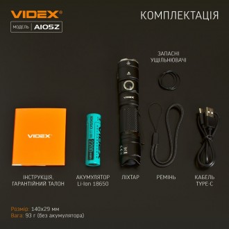  
Портативный светодиодный фонарик VIDEX VLF-A105Z 1200Lm 5000K предназначен для. . фото 11