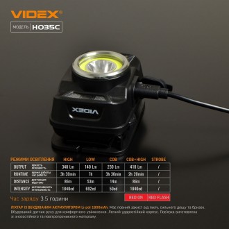  
Налобный светодиодный фонарик H035C VIDEX 410Lm 5000K предназначен для индивид. . фото 5