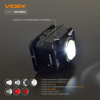  
Налобный светодиодный фонарик H035C VIDEX 410Lm 5000K предназначен для индивид. . фото 6