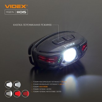  
Налобный светодиодный фонарик VIDEX H015 VIDEX 330Lm 5000K предназначен для ин. . фото 4