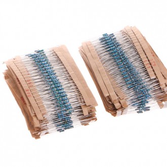 Резисторы 1/4Вт 2600шт MF 1% 1Ом-3МОм. Киев. фото 1