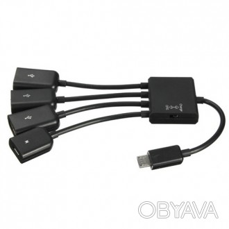 MicroUSB OTG 3-портовый хаб, адаптер для зарядки
