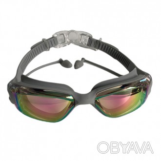 Плавальні окуляри з силіконовим ремінцем і берушами Yuelang KH39-A для використа. . фото 1