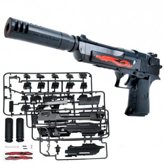 Конструктор пистолет детский на пульках Desert Eagle с глушителем DIY. Киев. фото 1 Конструктор пистолет детский на пульках Desert Eagle с глушителем DIY. Киев. фото 1