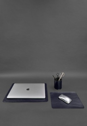 Шкіряний настільний набір складається з трьох предметів: килимок під ноутбук, пі. . фото 2