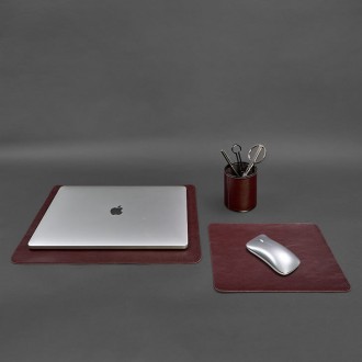Шкіряний настільний набір складається з трьох предметів: килимок під ноутбук, пі. . фото 11