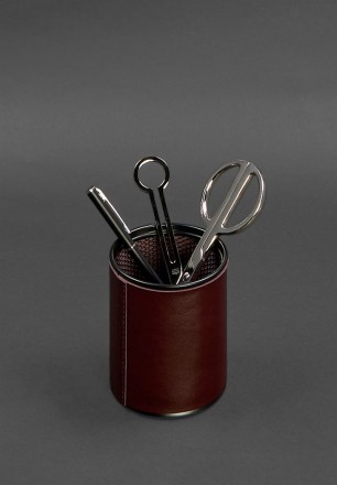 Стакан для ручок у шкіряному чохлі виготовлений з високоякісної натуральної  шкі. . фото 3