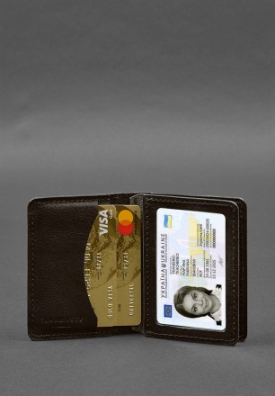 
Шкіряна обкладинка для посвідчення водія, ID і пластикових карток 2.0 коричнева. . фото 6