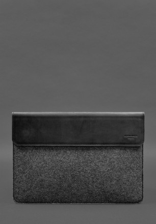 Чохол для ноутбука 13” - стильний аксесуар із фетру та натуральної шкіри, який з. . фото 2