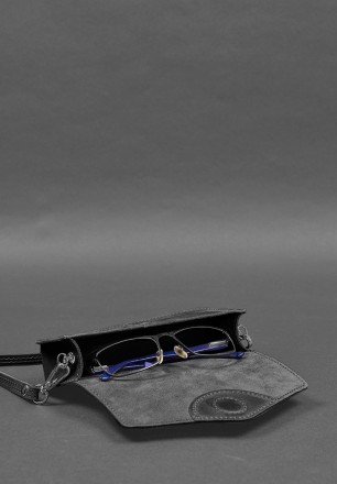 Шкіряна сумка-футляр для окулярів (міні-сумка) чорний Crazy Horse
Міні-сумка фут. . фото 5
