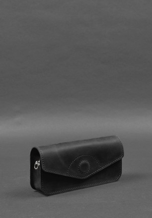 Шкіряна сумка-футляр для окулярів (міні-сумка) чорний Crazy Horse
Міні-сумка фут. . фото 4