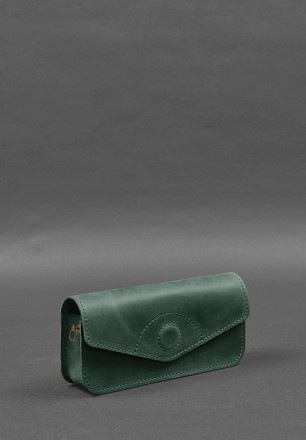 Шкіряна сумка-футляр для окулярів (міні-сумка) зелений Crazy Horse
Міні-сумка фу. . фото 4