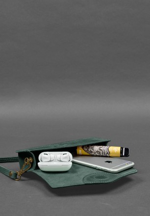 Шкіряна сумка-футляр для окулярів (міні-сумка) зелений Crazy Horse
Міні-сумка фу. . фото 6
