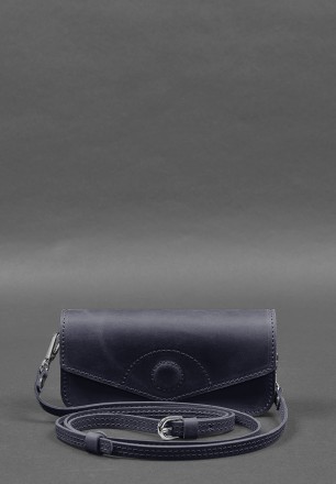 Шкіряна сумка-футляр для окулярів (міні-сумка) синій Crazy Horse
Міні-сумка футл. . фото 2