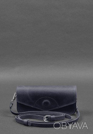 Шкіряна сумка-футляр для окулярів (міні-сумка) синій Crazy Horse
Міні-сумка футл. . фото 1