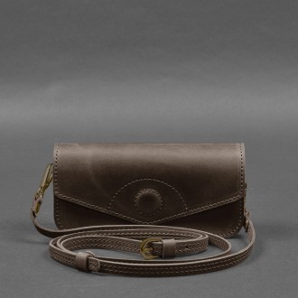 Шкіряна сумка-футляр для окулярів (міні-сумка) темно-коричневий Crazy Horse
Міні. . фото 7