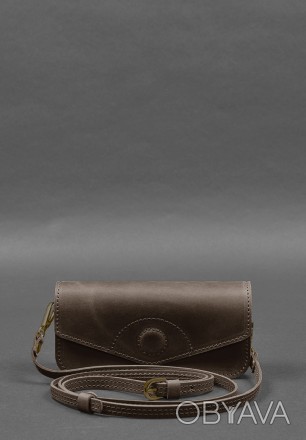 Шкіряна сумка-футляр для окулярів (міні-сумка) темно-коричневий Crazy Horse
Міні. . фото 1