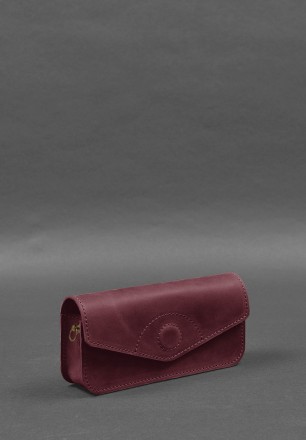 Шкіряна сумка-футляр для окулярів (міні-сумка) бордовий Crazy Horse
Міні-сумка ф. . фото 4
