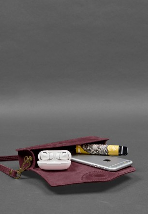 Шкіряна сумка-футляр для окулярів (міні-сумка) бордовий Crazy Horse
Міні-сумка ф. . фото 6