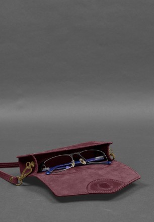 Шкіряна сумка-футляр для окулярів (міні-сумка) бордовий Crazy Horse
Міні-сумка ф. . фото 5
