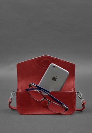 Шкіряна сумка-футляр для окулярів (міні-сумка) кораловий Crazy Horse
Міні-сумка . . фото 3