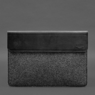 Чохол для ноутбука 14” - стильний аксесуар із фетру та натуральної шкіри, який з. . фото 6