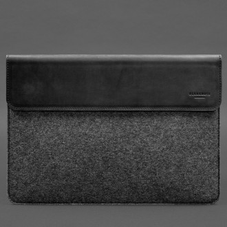 Чохол для ноутбука 16” - стильний аксесуар із фетру та натуральної шкіри, який з. . фото 6