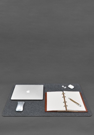 Килимок для робочого столу 2.0 темно-коричневий — двосторонній. Настільний аксес. . фото 3